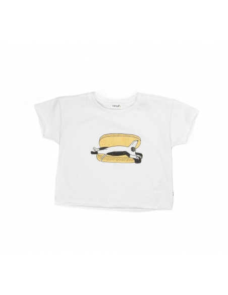 tee-shirt hot dog blanc et multicolore - oeuf nyc