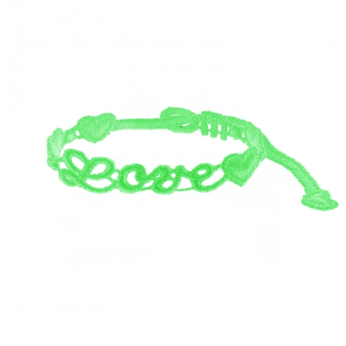 bracelet love coeur vert fluo - missiu