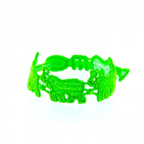 bracelet elephant vert fluo (moins de 5 ans) - missiu