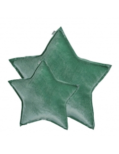 Coussin étoile, Velours Vert