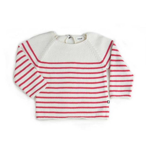 pull mariniere rayures blanches et rouges - oeuf nyc