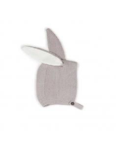 bonnet animal - lapin - gris argent - oeuf nyc