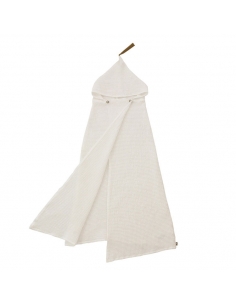 Poncho à capuche, Blanc 2