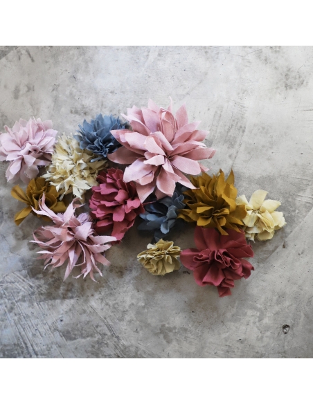 Fleurs en tissus - couleurs Automne